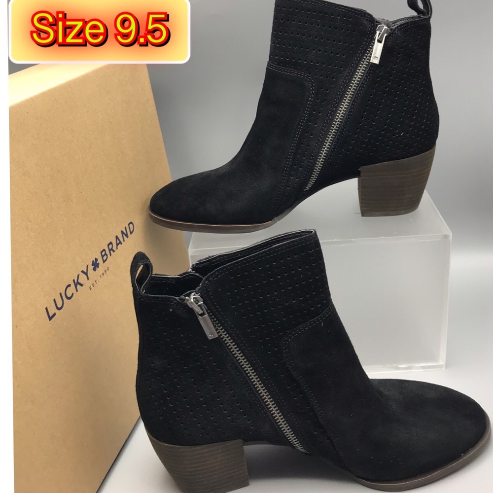 Lucky Brand Lashiya Black Suede Leather boots
